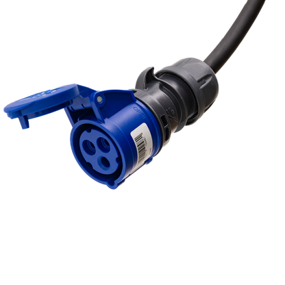 Adapterkabel Typ 2 (Ladestationsseite) auf 3-polige blaue 32A CEE-Buchse