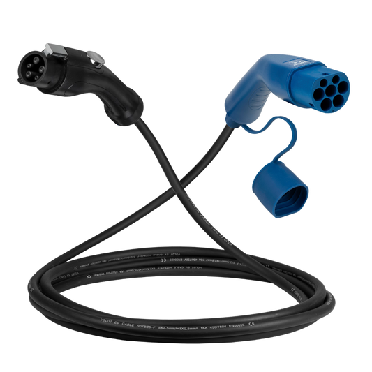 Typ 1 - Typ 2 | 1 Phase | 16A | 3,7kW Ladekabel
