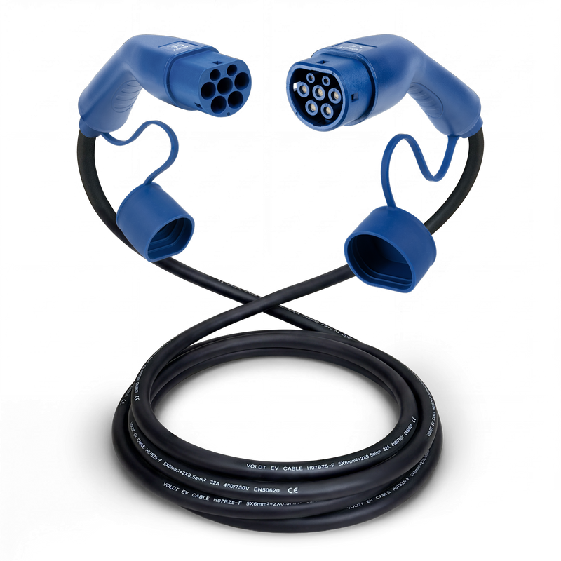 Typ 2 | 1 Phase | 32A | 7,4 kW Ladekabel